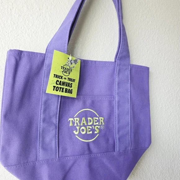 Trader Joe's Mini Purple Tote Bag - Picture 2 of 3